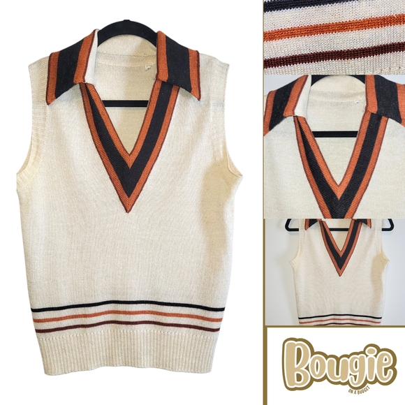 Jackets & Blazers - Women's Cream and Black Sweater Vest